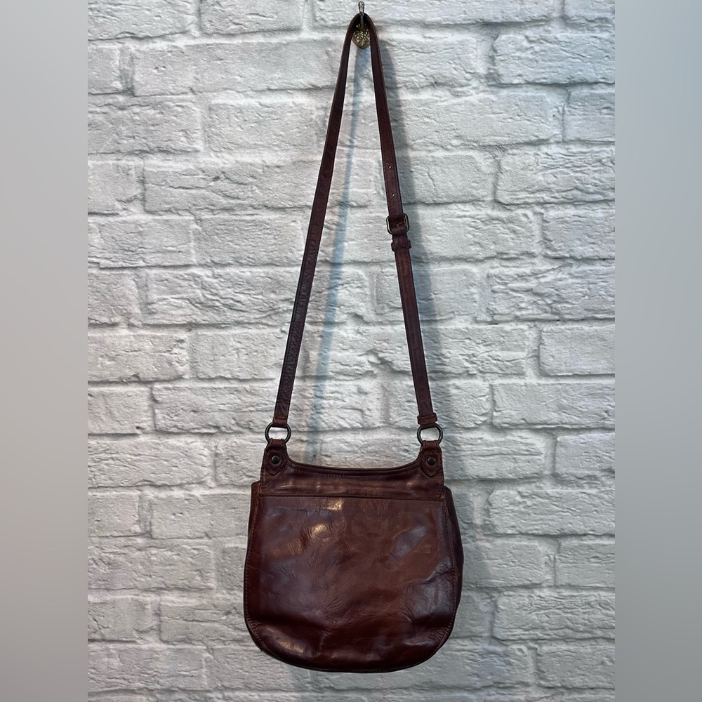 FRYE Melissa Saddle Bag Leather Cognac Crossbody - Picture 4 of 16